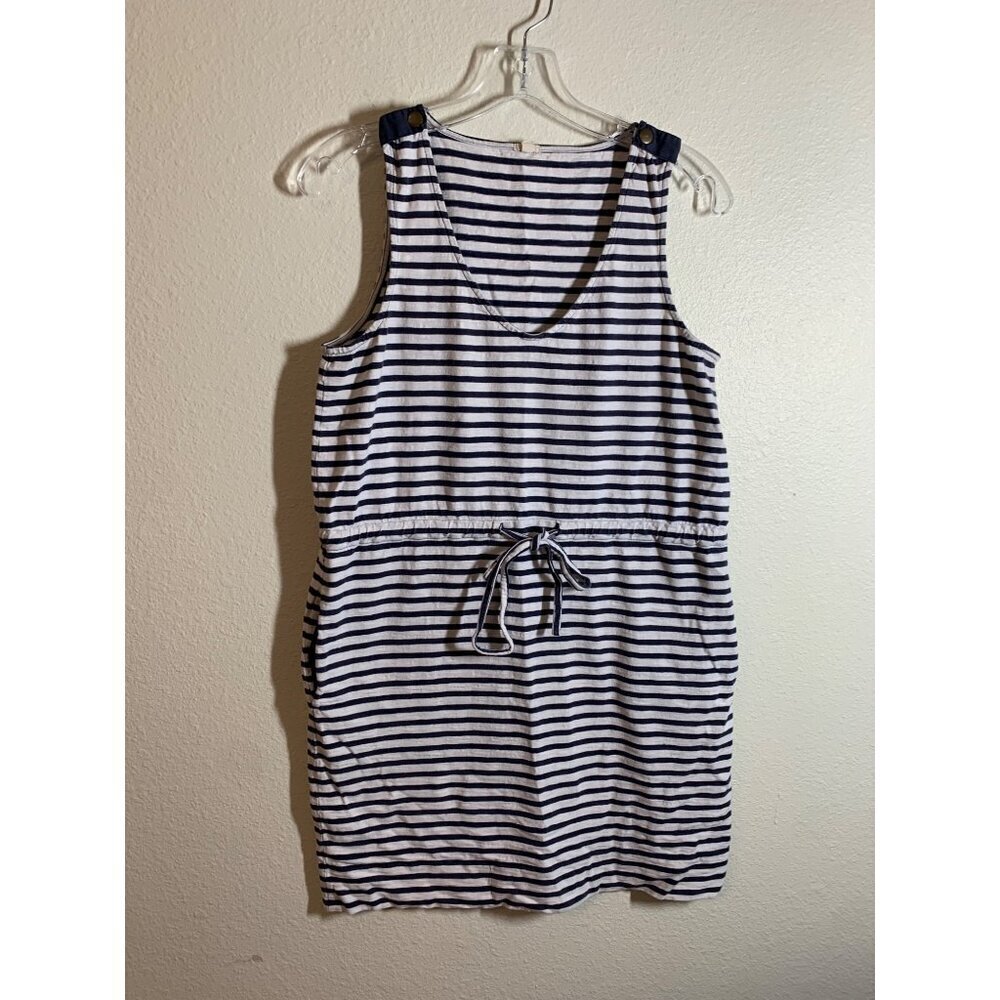 J Crew Casual Striped Cotton Summer Dress with Pockets Womens Size XS AC10